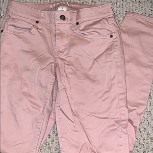 NWOT Juniors Sz 0 light rose mauve Stretch Jeans•